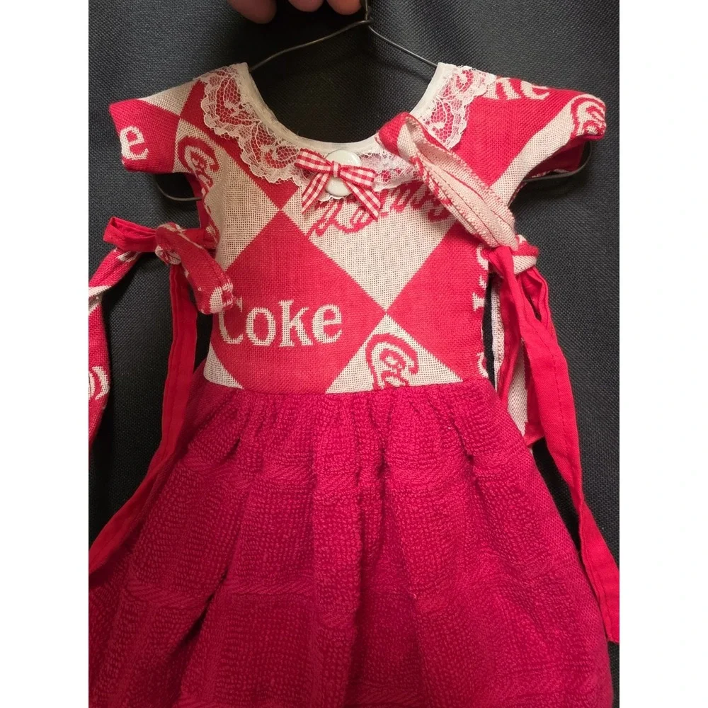HANDMADE DRESS - COCA COLA - COLLECTORS - VINTAGE- RETRO DOLL OUTFIT